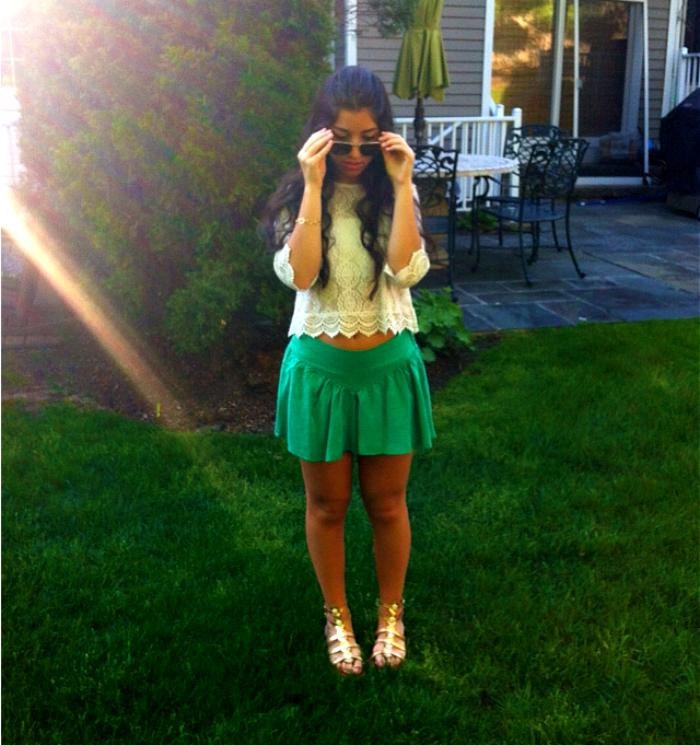 green+skort+and+lace+top+louboutins+and+love+fashion+lifestyle+blog+style+trends+summer+spring+skirt+shirt+shoes+sandals+gold+metallic+2013+eyelet+hair+model+brunette+beautiful+pretty+new+york+photoshoot+photography+closet+dress+outfit+inspiration+.png