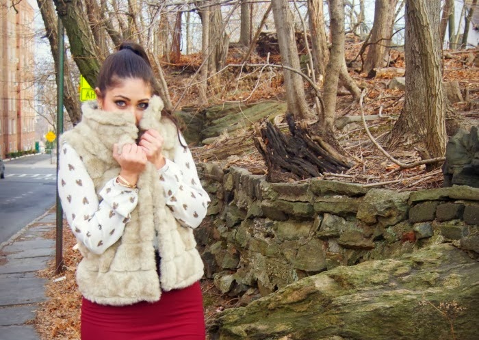 leopard accents and fur vest - Louboutins and Love Fashion Blog