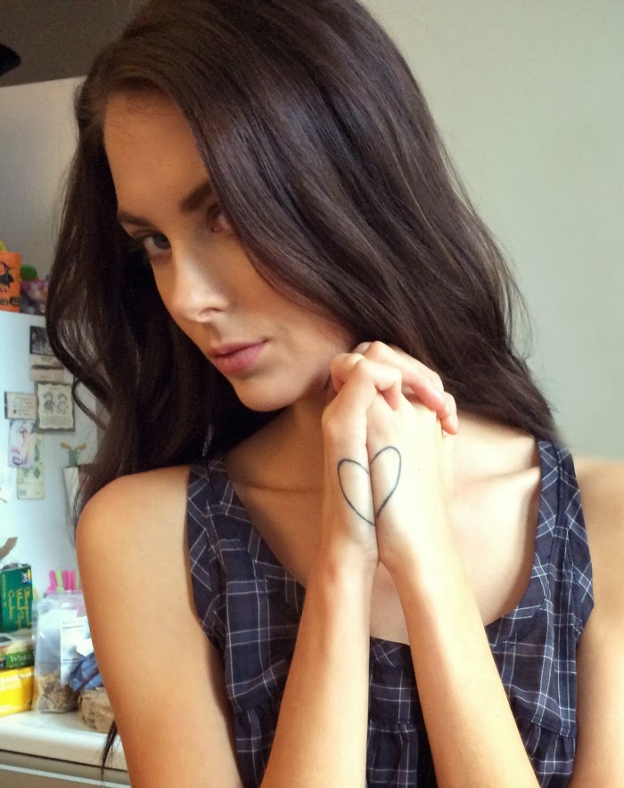 CNTM winner Meaghan Waller with her iconic heart tattoo