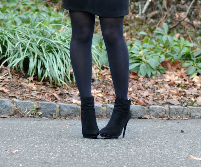 Black Cape Dress and Suede Booties - Louboutins and Love Fashion Blog by Esther Santer