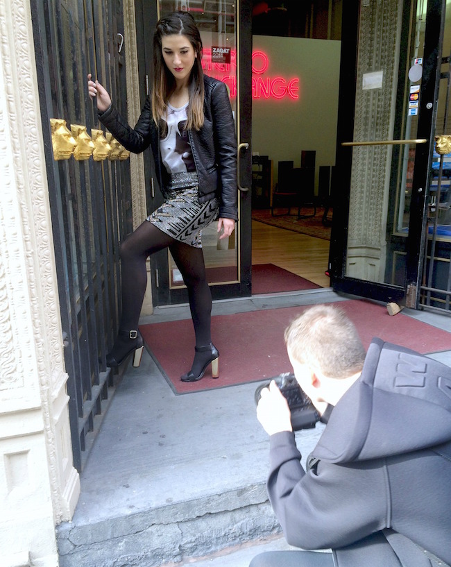 Sequin Skirt and Leather Jacket - Louboutins and Love Fashion Blog by Esther Santer