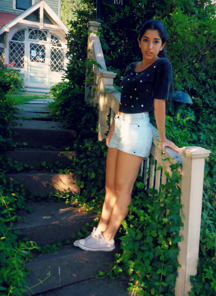 multi-colored+jeweled+top+louboutins+and+love+fashion+blog+personal+style+sneakers+converse+brunette+bracelet+model+beautiful+pretty+photoshoot+trends+sheer+colorful+outfit+ootd+beauty+women+inspiration+hair+ponytail+summer+spring+shoes+jean+shorts.jpg
