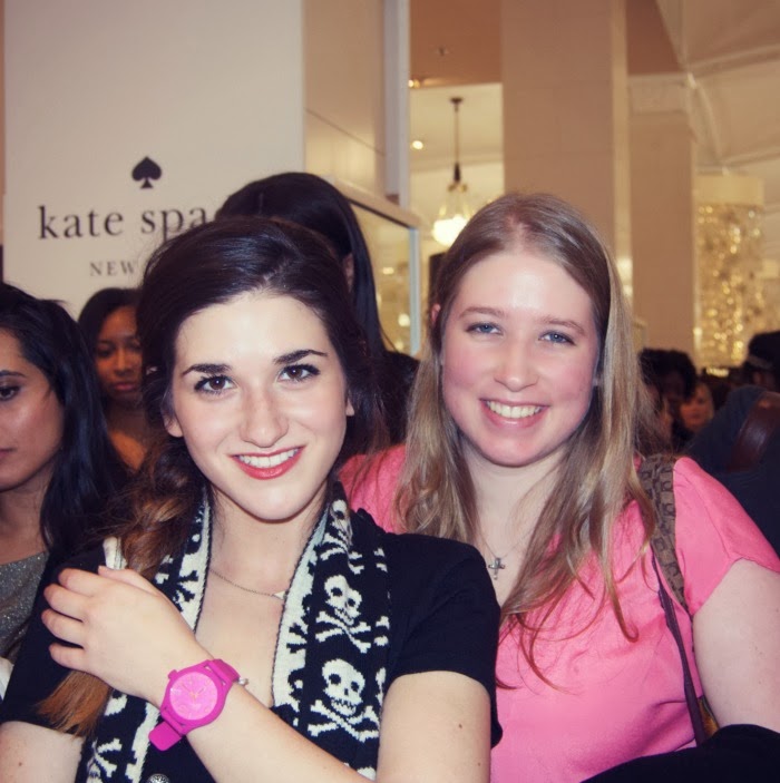 trying on a pink ESQ Movado watch