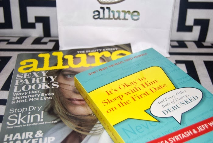 Allure gift bag and Andrea Syrtash's book