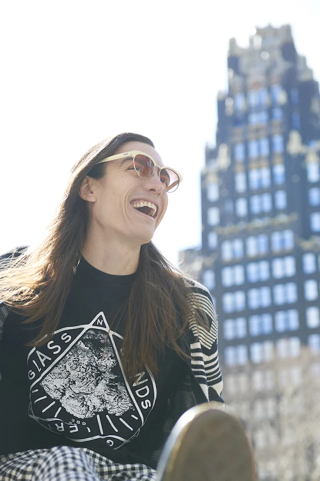 Meet the Man in the Ralph Lauren Ads Ian Mellencamp Louboutins and Love Fashion Blog Esther Santer Model Off Duty Musician Calvin Klein Tom Ford Gap Photoshoot Kyle Aaron Lacey White Dress Sunglasses Vintage Outfit NYC Street Style Interview Long Hair.jpg