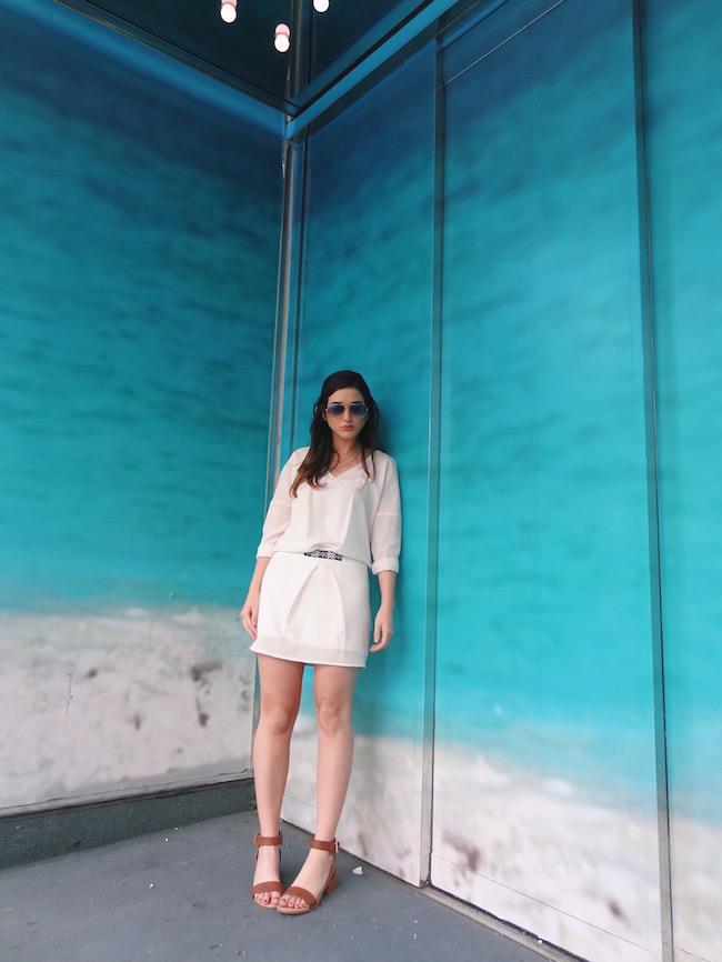 White Dress Aviators Louboutins & Love Fashion Blog L&L Esther Santer Street Style Blogger NYC Block Heels Sandals Camel Color Beaded Belt Black Sunglasses Outfit OOTD Gold Jewelry Necklaces Monogram Shoes Makeup Photoshoot Swag Hair Beautiful Girl.jpg