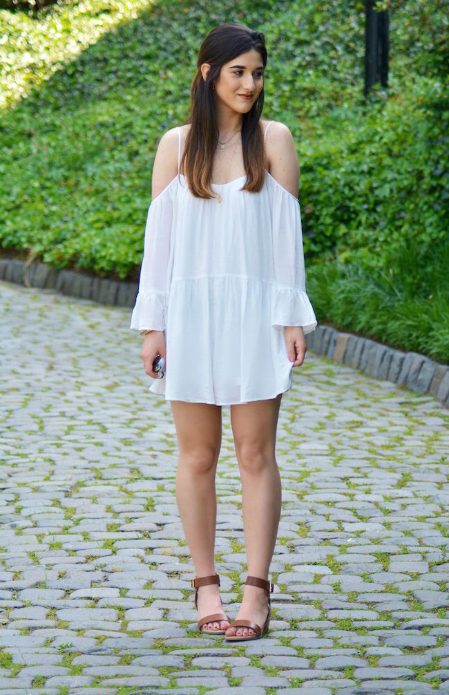 All White Look Zara Romper Louboutins & Love Fashion Blog Esther Santer NYC Street Style Blogger Pretty Photoshoot Lifestyle Girl Women Shopping Wear Necklace Gold Sandals Shoes Brunette Summer Cuff Bracelet Coco Marie Shopping Greece Croatia Vacation.jpg