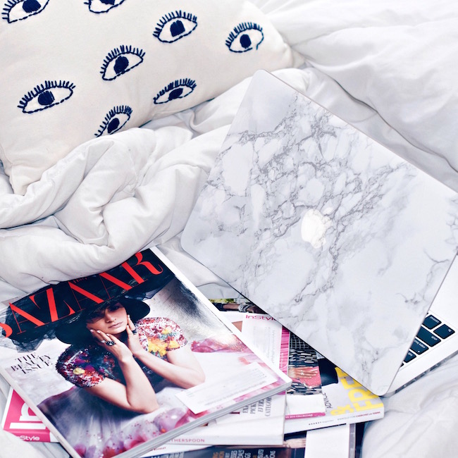 Marble MacBook Decals Louboutins & Love Fashion Blog Esther Santer Street Style NYC Blogger Apple Logo White Trendy Magazines Photography Nikon Magical Thinking Eye Pillow Urban Outfitters Laptop New York Pretty Beautiful Cool Swag Shopping Need Women.JPG