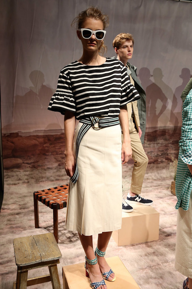 NYFW JCrew Presentation Spring Summer 2016 Louboutins & Love Fashion Blog Esther Santer Gingham Plaid Stripes Colors Jewelry Sunglasses Earrings Shoes Pants Belt Bags NYC Street Style Blogger Models Hair Outfit Dress Girls Blue Pink Skirt Green Purple.jpg