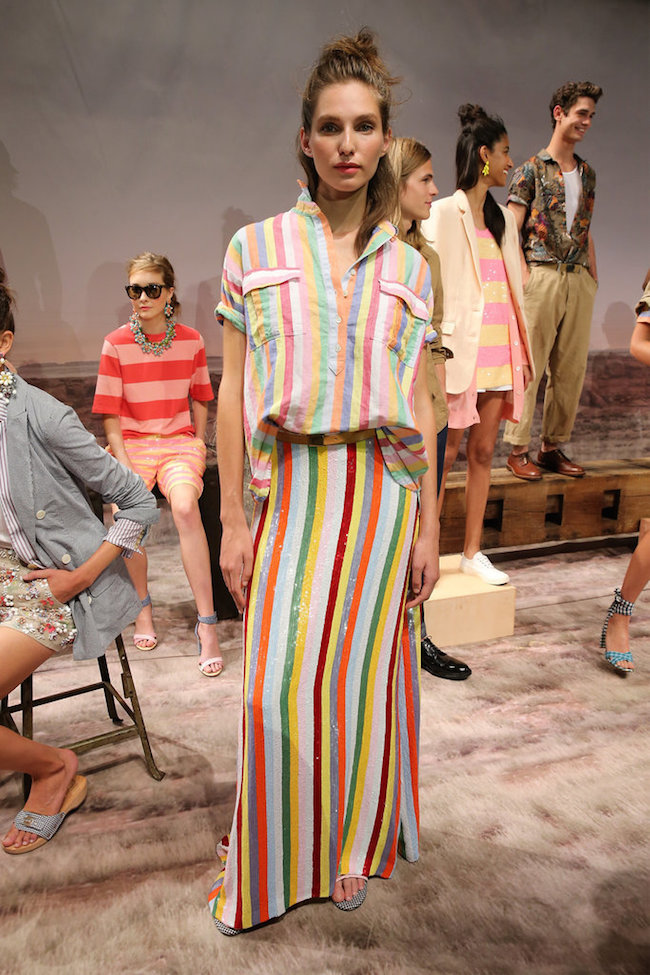 NYFW JCrew Presentation Spring Summer 2016 Louboutins & Love Fashion Blog Esther Santer Gingham Plaid Stripes Colors Jewelry Sunglasses Earrings Shoes Pants Belt Bags NYC Street Style Blogger Models Hair Outfit Dress Pink Blue Skirt Girls Women Green.jpg