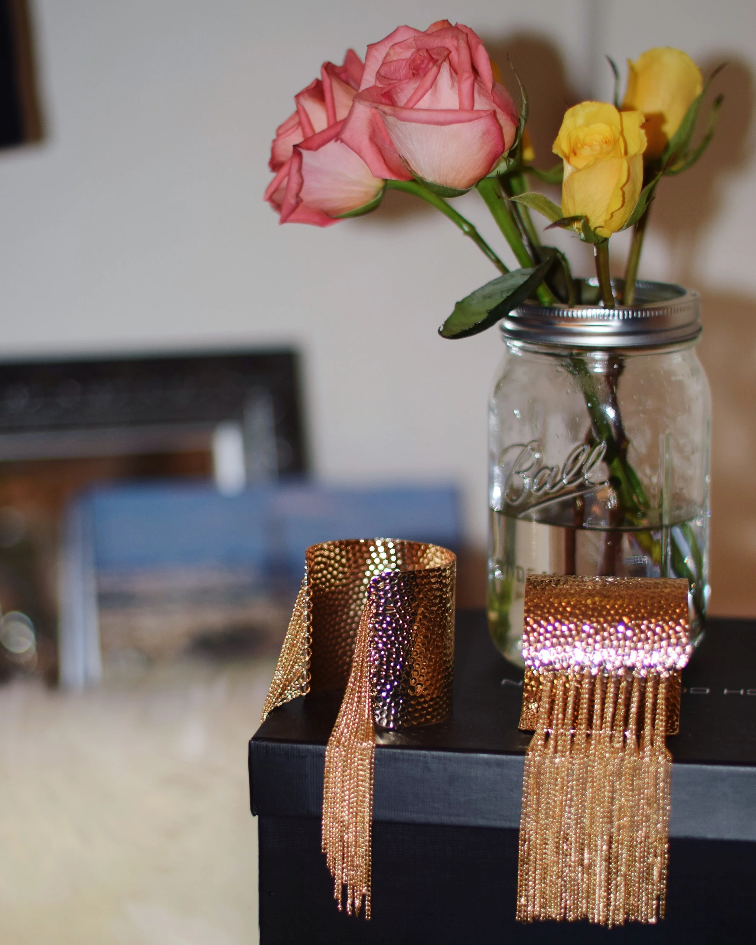 Pelle.NYC Gold Fringed Cuffs Giveaway Louboutins & Love Fashion Blog Esther Santer Street Style Blogger NYC Photoshoot Bracelets Topshop White Crop Top Button Front Corduroy Hair Brunette Model Girl Women Outfit Trendy OOTD Shop Look Inspo Inspiration.JPG