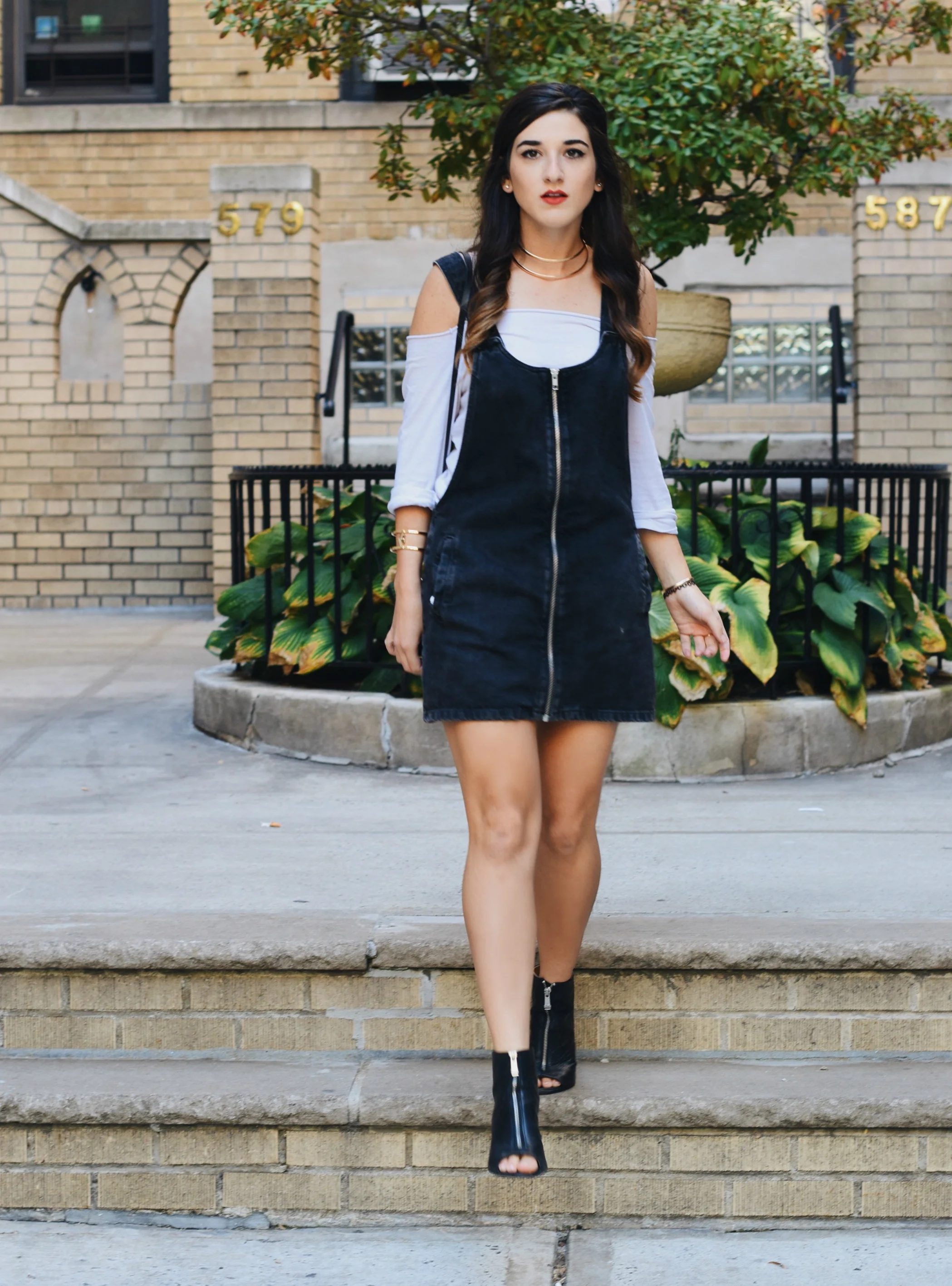 Zara Denim Pinafore Dress Zara Denim Overall Dress EMBROIDERED