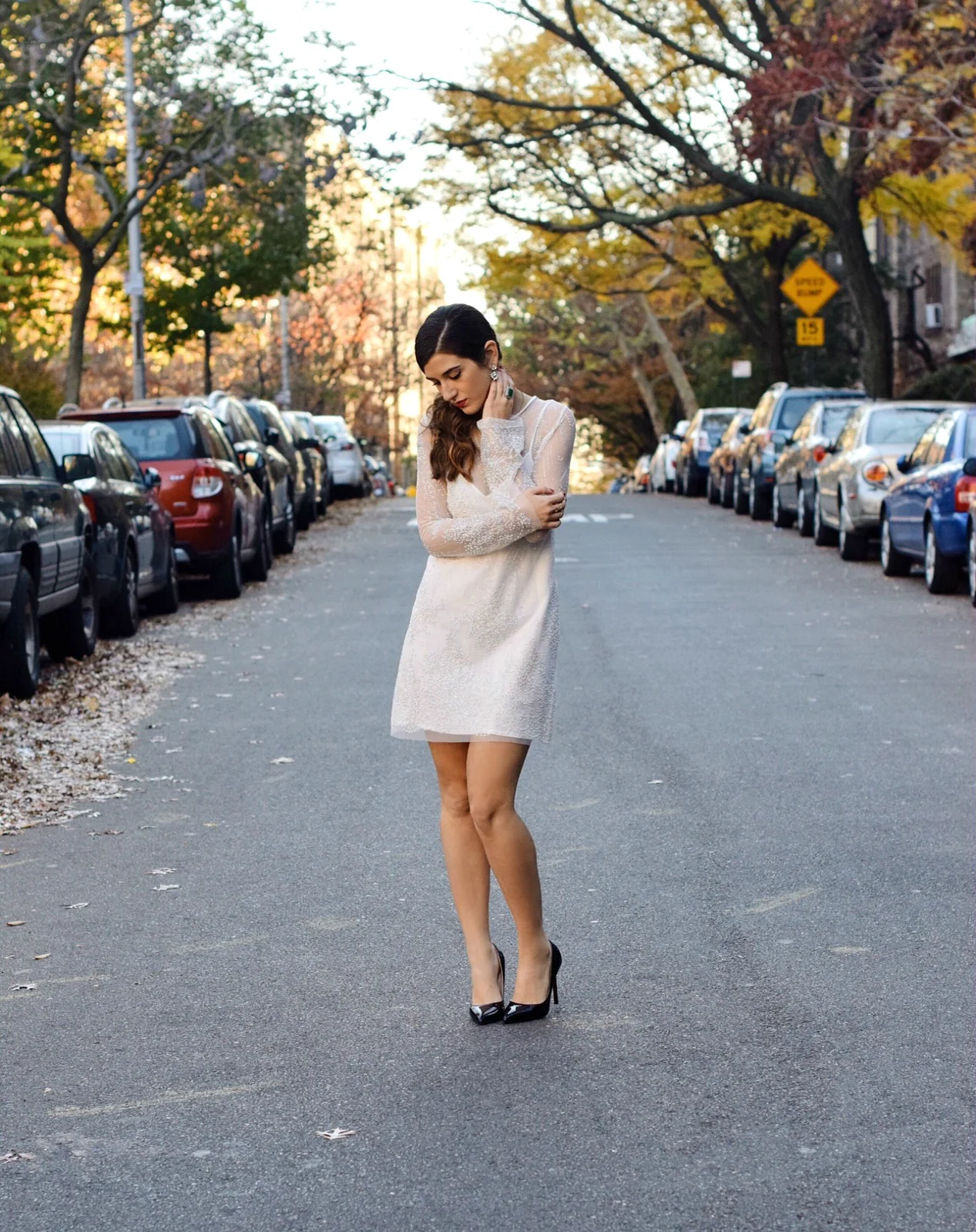 Holiday Look White Glitter Dress Elahn Jewels Louboutins & Love Fashion Blog Esther Santer NYC Street Style Blogger Diamond Rin.jpg