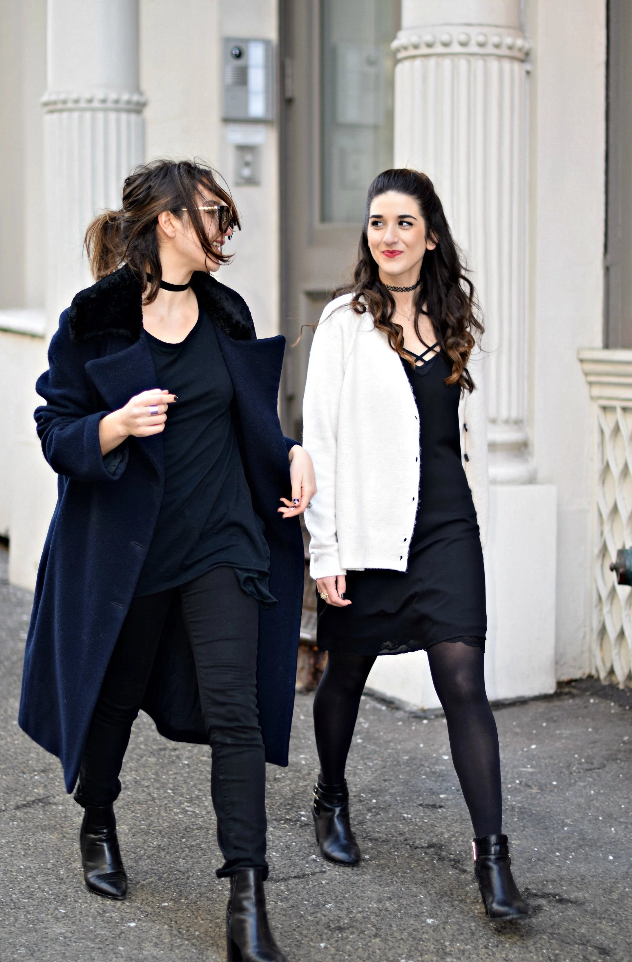 black sweater dress outfit winter