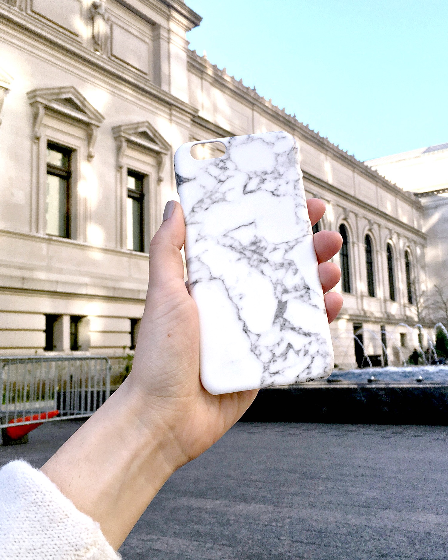 Marble iPhone Case Caseapp Louboutins & Love Fashion Blog Esther Santer NYC Street Style Blogger Product Review Model Girl Women Hair Choker Cold Shoulder Photography Photoshoot New York City Nails Phone Trendy Shop Giveaway Buy Discount Code Outdoors.jpg