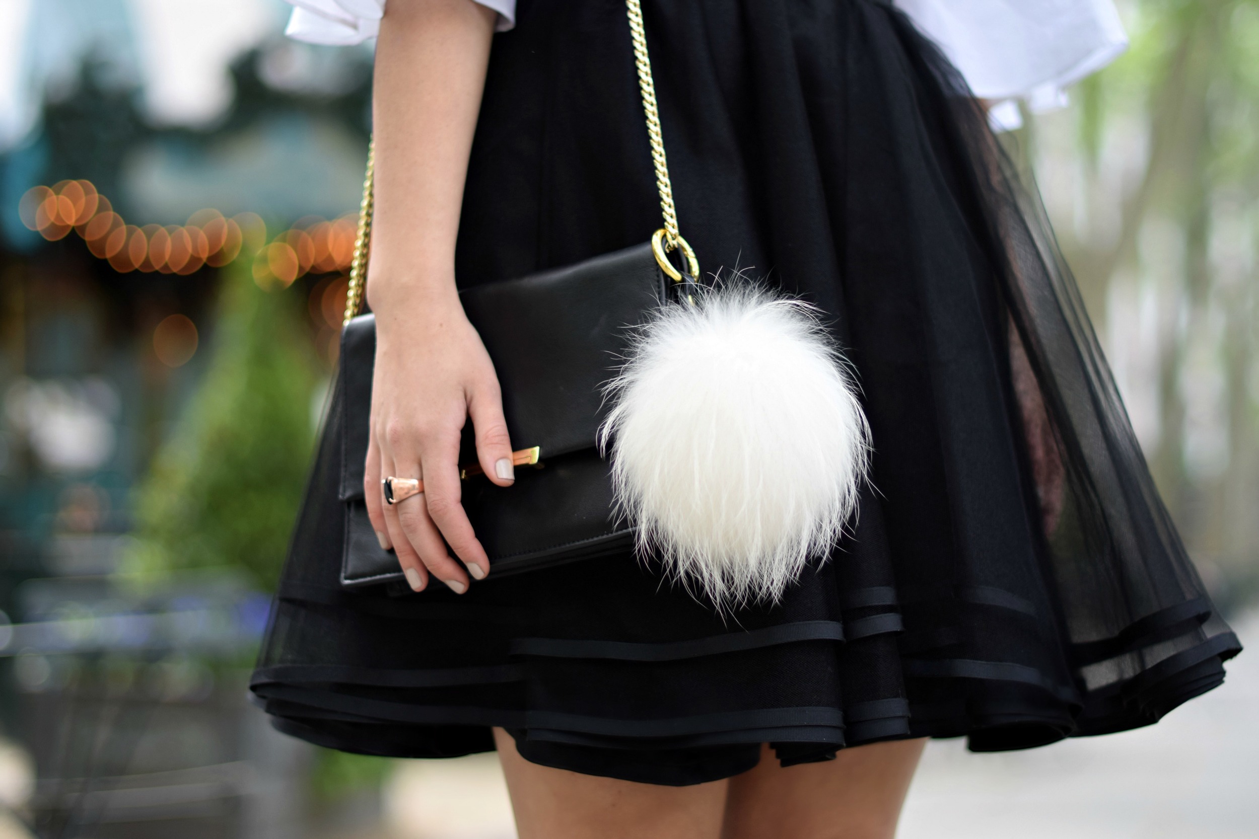 Naomy Stern Couture Custom Tulle Skirt White Heart Louboutins & Love Fashion Blog Esther Santer NYC Street Style Blogger Christian Louboutin Outfit OOTD Elegant Model Photoshoot Cold Shoulder Top Fancy Ivanka Trump Purse Bag Pom Pom Girl Pretty Choker.JPG