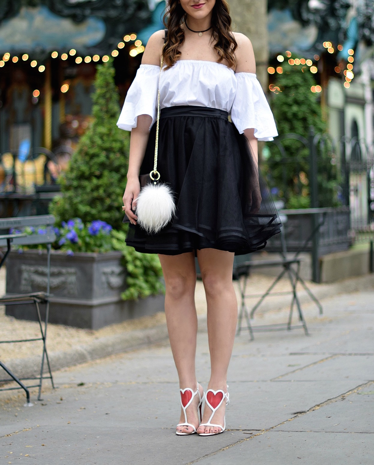 Naomy Stern Couture Custom Tulle Skirt + White Heart Louboutins — Esther