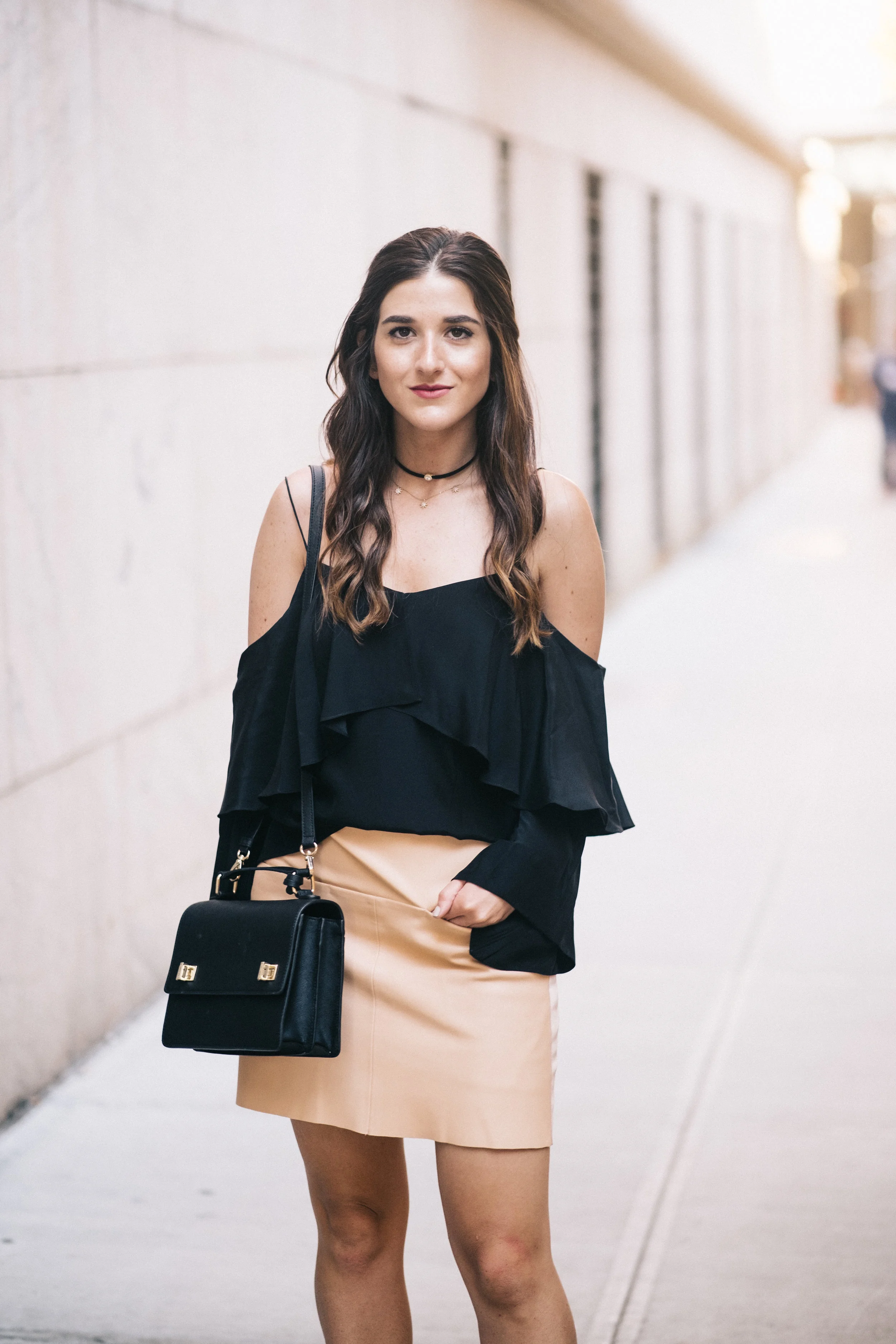The+Perfect+Everyday+Bag+Henri+Bendel+Louboutins+&+Love+Fashion+Blog+Esther+Santer+NYC+Street+Style+Blogger+Outfit+OOTD+Trendy+Jay+Godfrey+Black+Cold+Shoulder+Top+Pink+Pleather+Skirt+Zara+Ivanka+Trump+Klover+Inspo+Sandals+Heels+Purse+Women+Girl+Hair.jpg