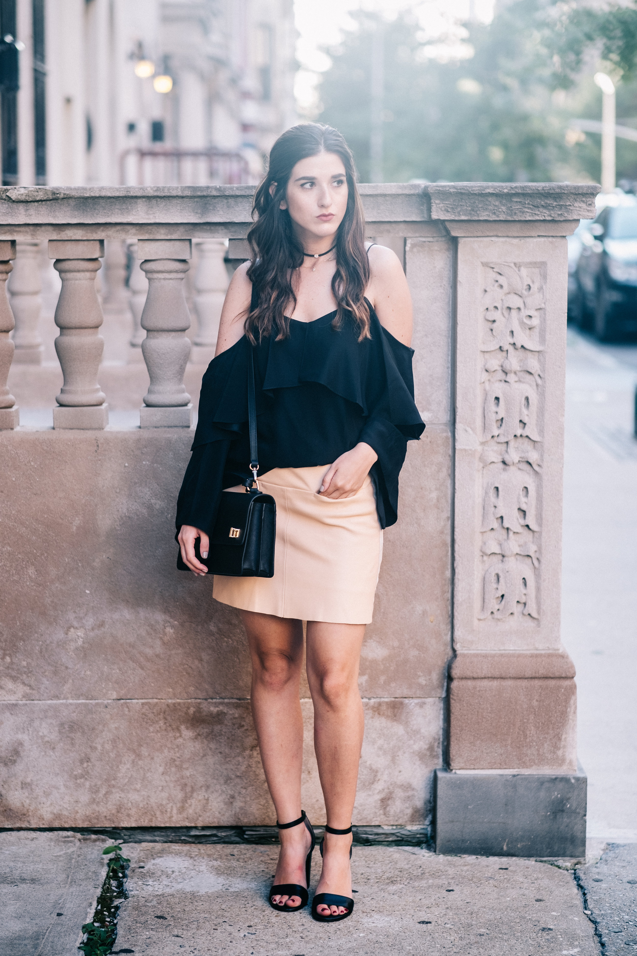 The+Perfect+Everyday+Bag+Henri+Bendel+Louboutins+&+Love+Fashion+Blog+Esther+Santer+NYC+Street+Style+Blogger+Outfit+OOTD+Trendy+Jay+Godfrey+Black+Cold+Shoulder+Top+Pink+Pleather+Skirt+Zara+Ivanka+Trump+Klover+Inspo+Sandals+Heels+Women+Purse+Girl+Hair.jpg