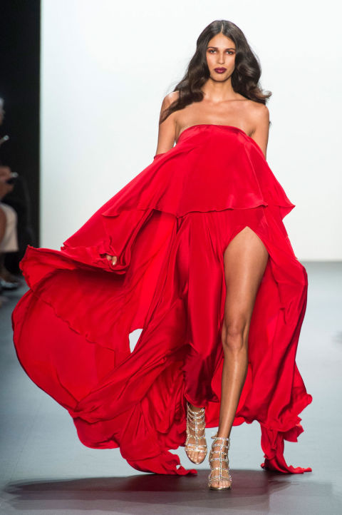 Red Turtleneck Under Strapless Dress — Esther Santer