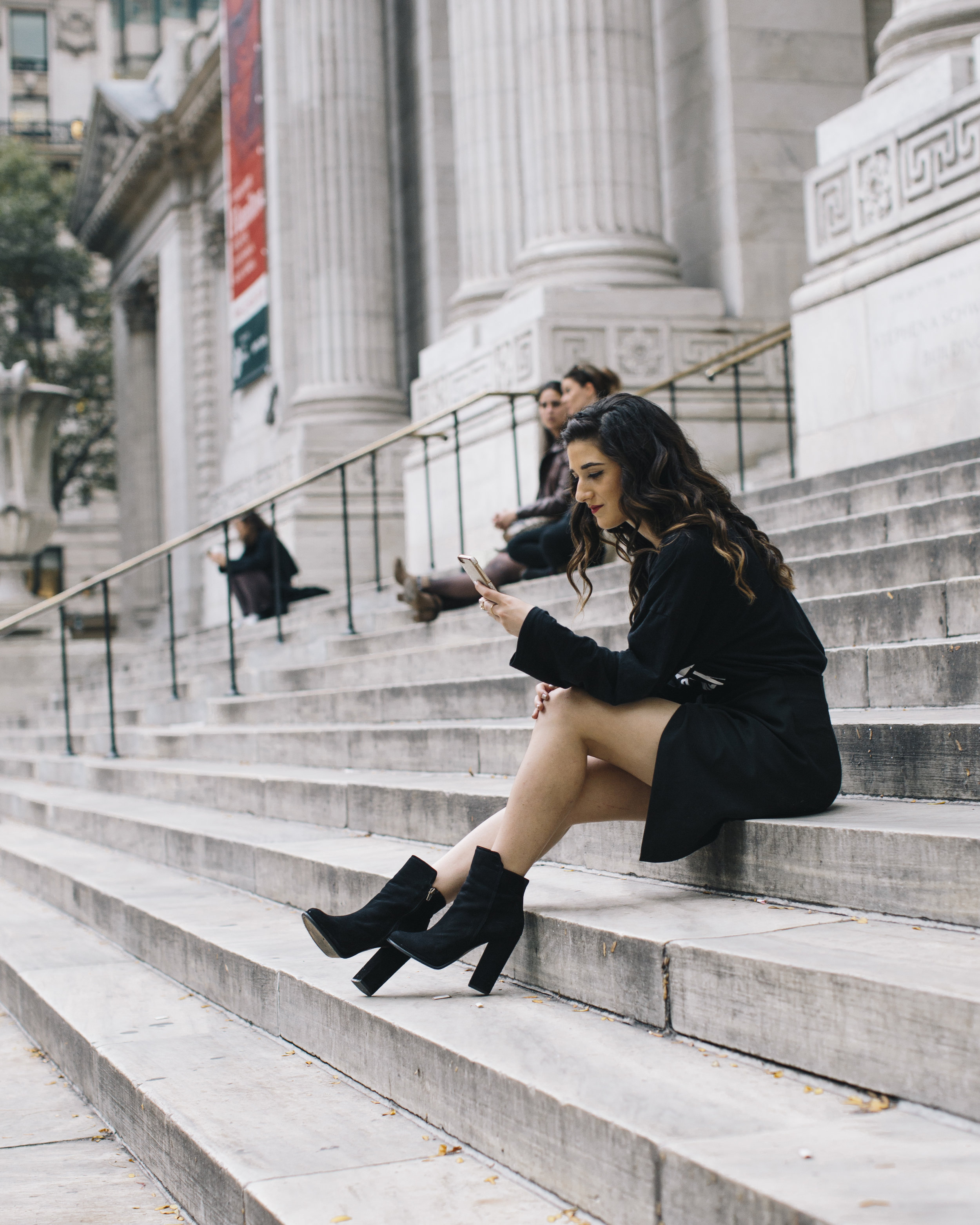 All Black Look What To Do When You Have Nothing To Wear Louboutins & Love Fashion Blog Esther Santer NYC Street Style Blogger Outfit OOTD Trendy Braid Hairstyle Inspo Monochrome Hair Beautiful Pretty Photoshoot Model Fall Women Girls Zara Wrap Skirt.jpg