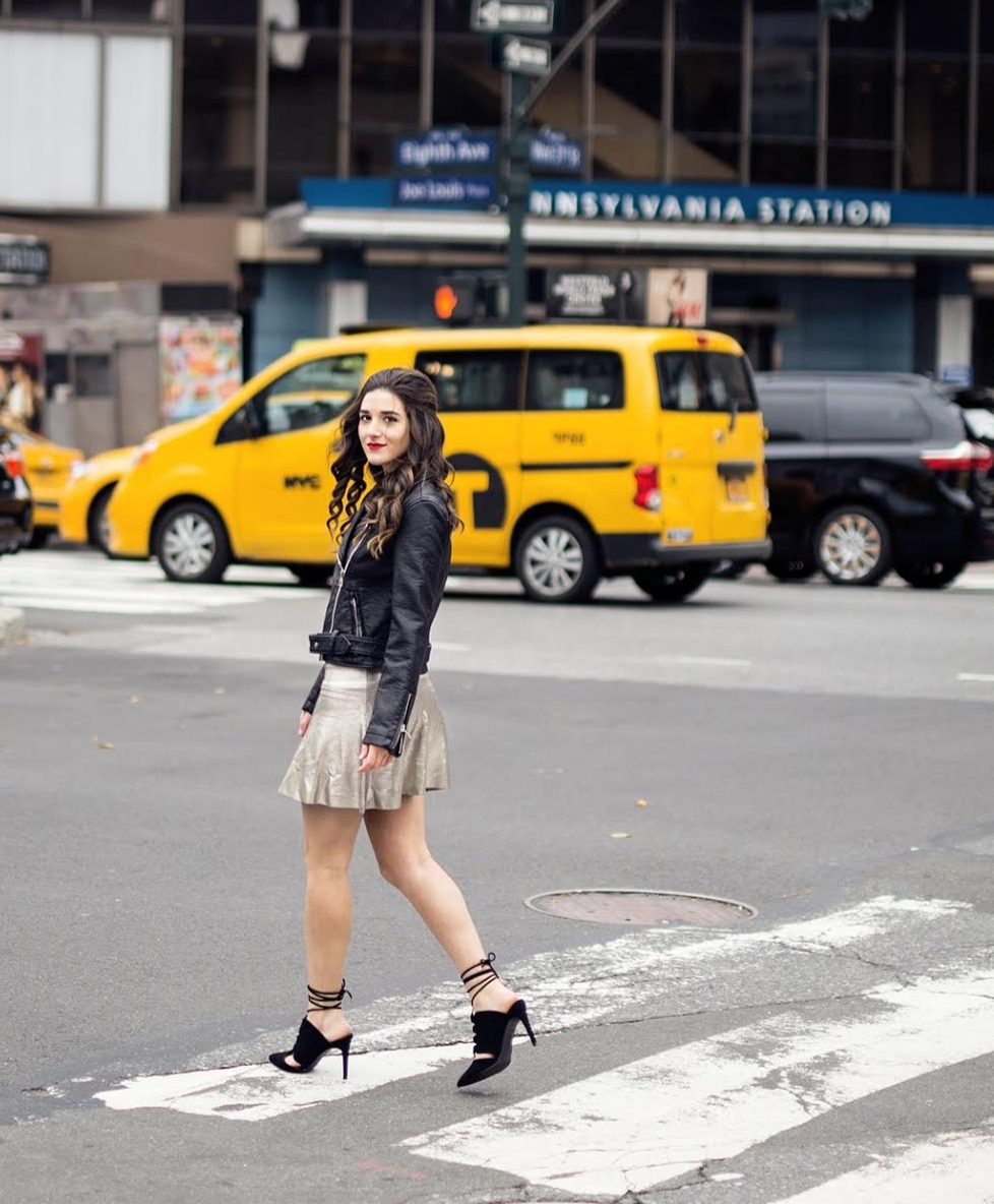 Feminine+Edgy+Look+For+The+Holidays+Payless+Louboutins+&+Love+Fashion+Blog+Esther+Santer+NYC+Street+Style+Blogger+Outfit+OOTD+Trendy+Metallic+Skirt+Black+Moto+Leather+Jacket+Girly+Lace-Up+Heels+Hair+Shopping+Women+Shoes+Pretty+Model+Party+Photoshoot.jpg