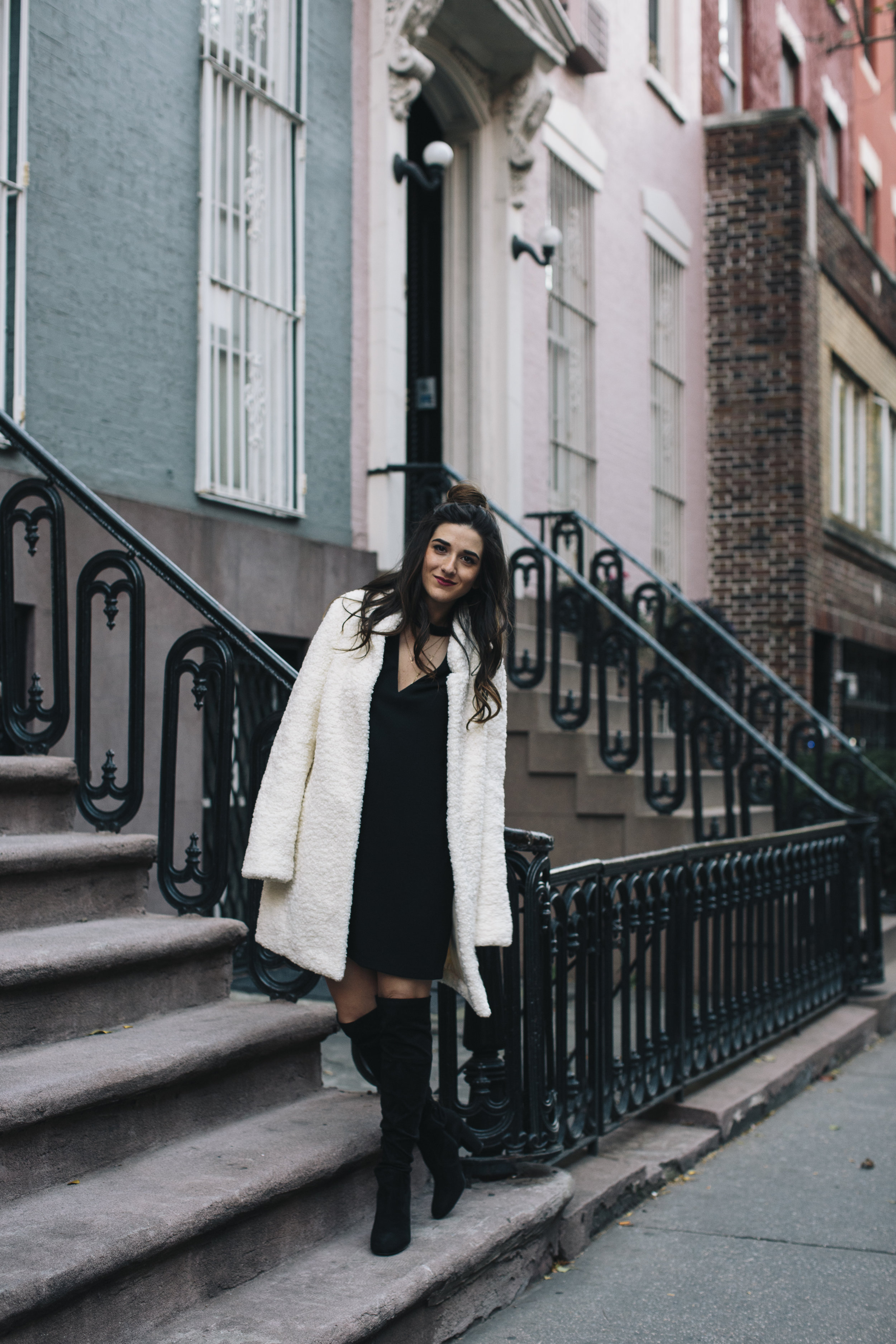 Teddy Bear Coat + OTN Boots How To Avoid Blogger Depression Louboutins & Love Fashion Blog Esther Santer NYC Street Style Blogger Outfit OOTD Trendy Ivanka Trump Nordstrom Bloomingdales Online Shopping Black Dress Zara Shoes Bun Pretty Wear Girl Women.jpg
