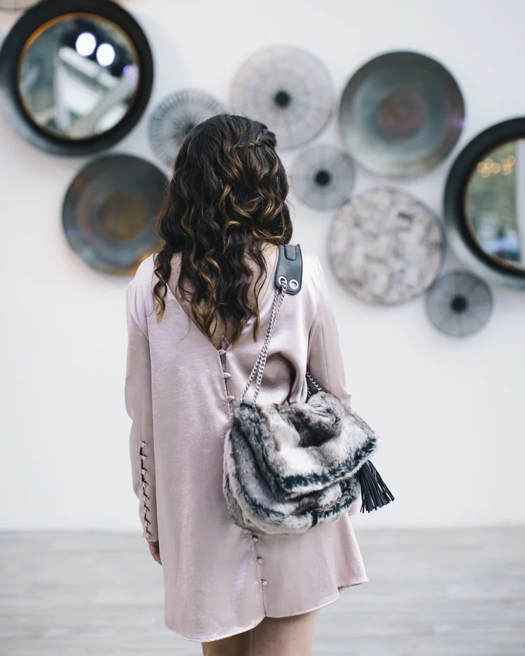 Blush Dress + Faux-Fur Bag // Q&A On Blogger Collaborations