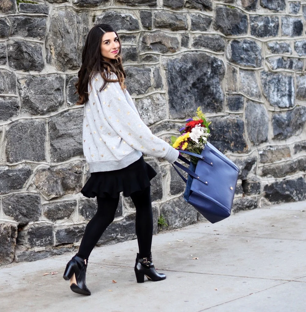 Oversized Sweatshirt + Ivanka Trump Soho Tote