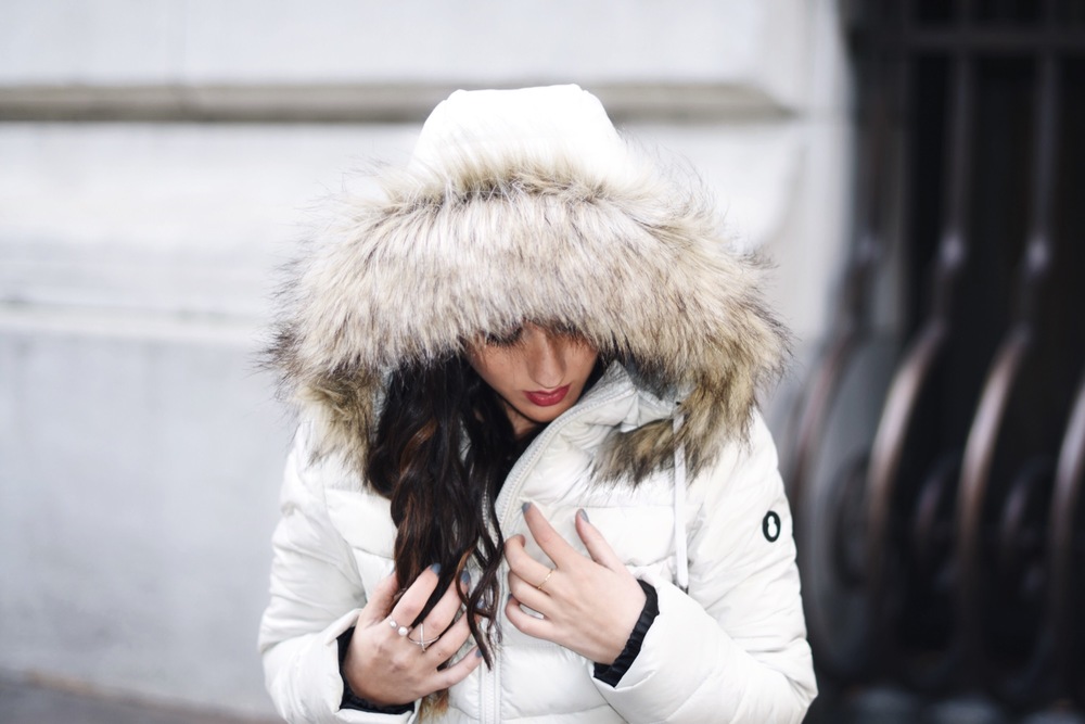 White Hi Low Puffer Coat Snowman New, New York And Company Winter Coats
