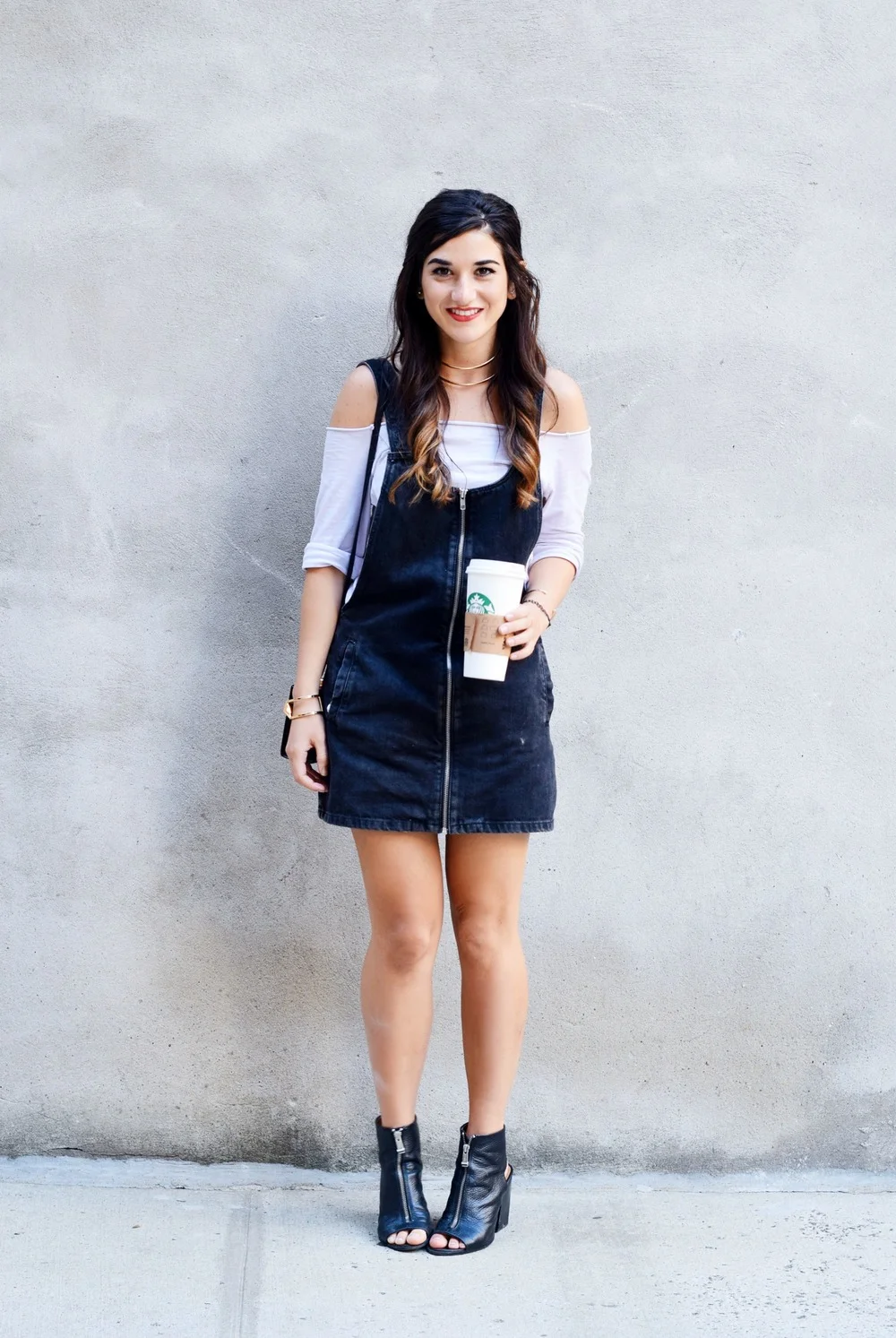 Jean Dress Overalls + Off The Shoulder Top