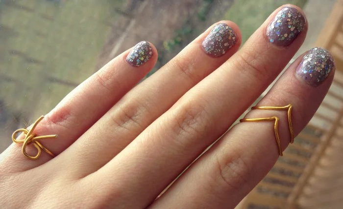 DIY Gold Chevron Rings