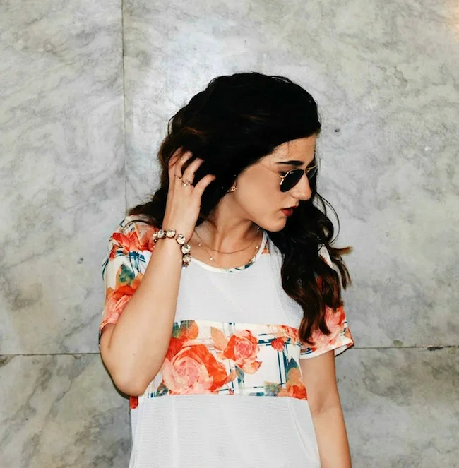 Rebecca Minkoff Floral & Mesh Top // Bandits of Colour