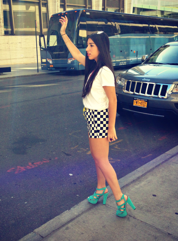 Black And White Checkered Shorts