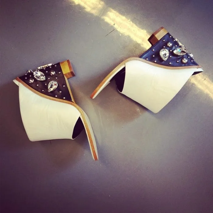 Britt Crystal Mule Wedges by Tibi