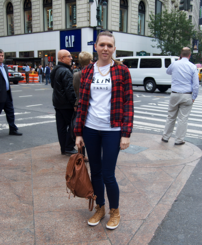 NYC Street Style - Plaid And Leather