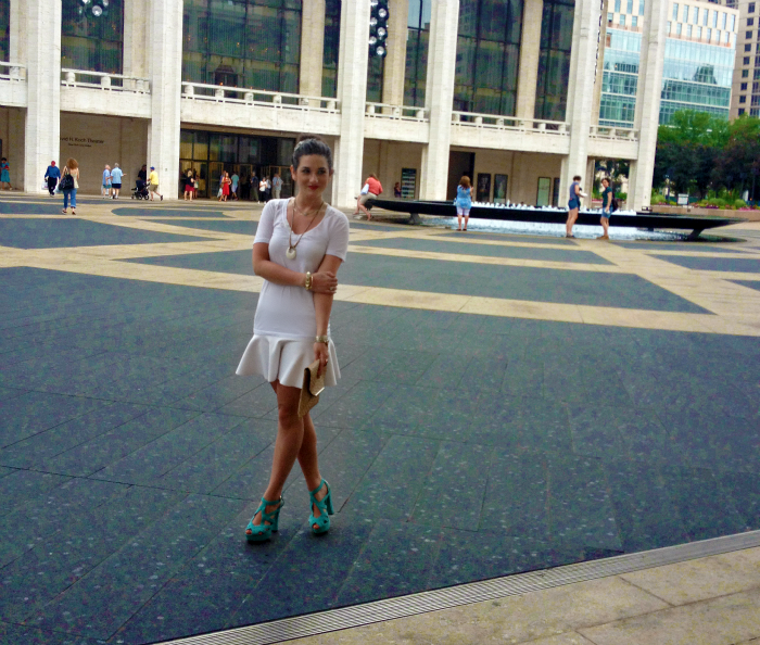 Summer Whites And Teal Heels