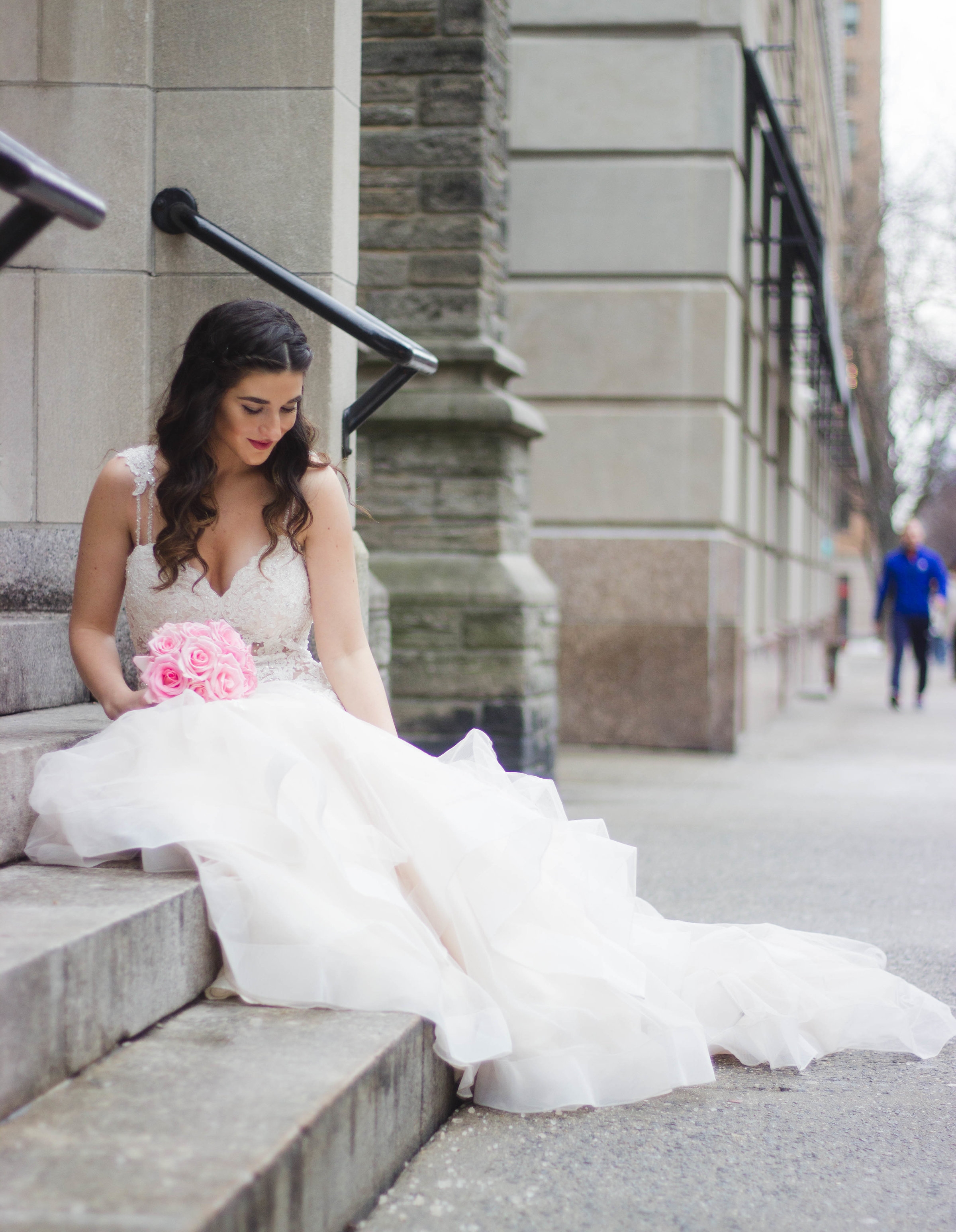 Playing Dress Up With Morilee Bridal Esther Santer Fashion Blog NYC Street Style Blogger Outfit OOTD Trendy Wedding Dress Gown White Dreamy Modern Timeless Beautiful Train Pink Flowers Bouquet Hair Hairstyle Beauty Makeup Lace Trumpet Mermaid Flare.jpg