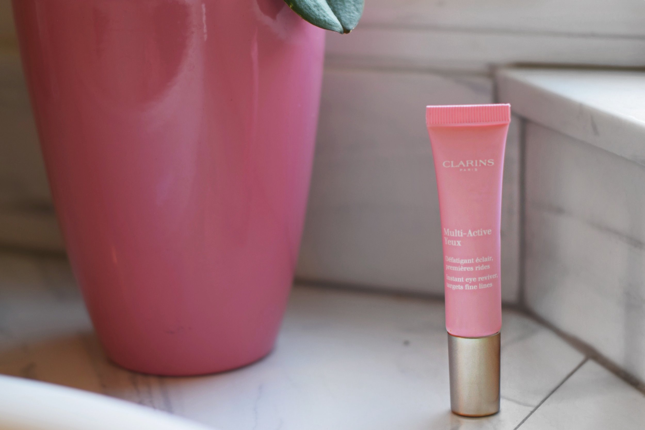 Fake A Good Night's Sleep Clarins Multi-Action Eye Cream Esther Santer Fashion Blog NYC Street Style Blogger Outfit OOTD Trendy Beauty Product Review Anti Aging Wrinkles Fine Lines Refreshing Soothing Pink Packaging Amazing Essential Buy Shop Shopping.JPG