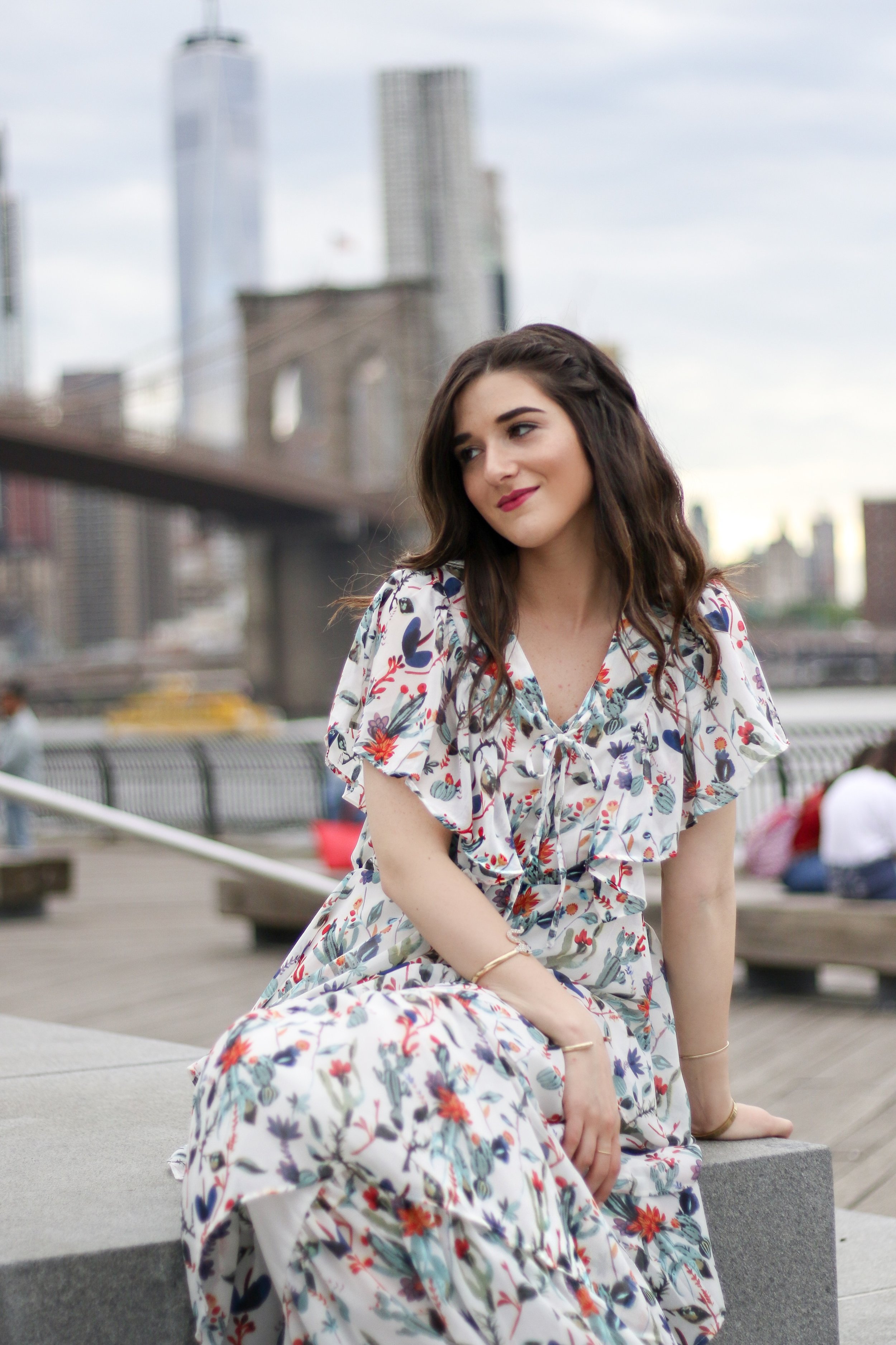 Ruffle Floral Maxi Dress Why You Should Trust Me Esther Santer Fashion Blog NYC Street Style Blogger Outfit OOTD Trendy Summer Outdoors Pretty Girly Photoshoot Feminine Beautiful Model Accessories Shoes Shop Wedges Sandals Gold Bracelets Jewelry Women.JPG