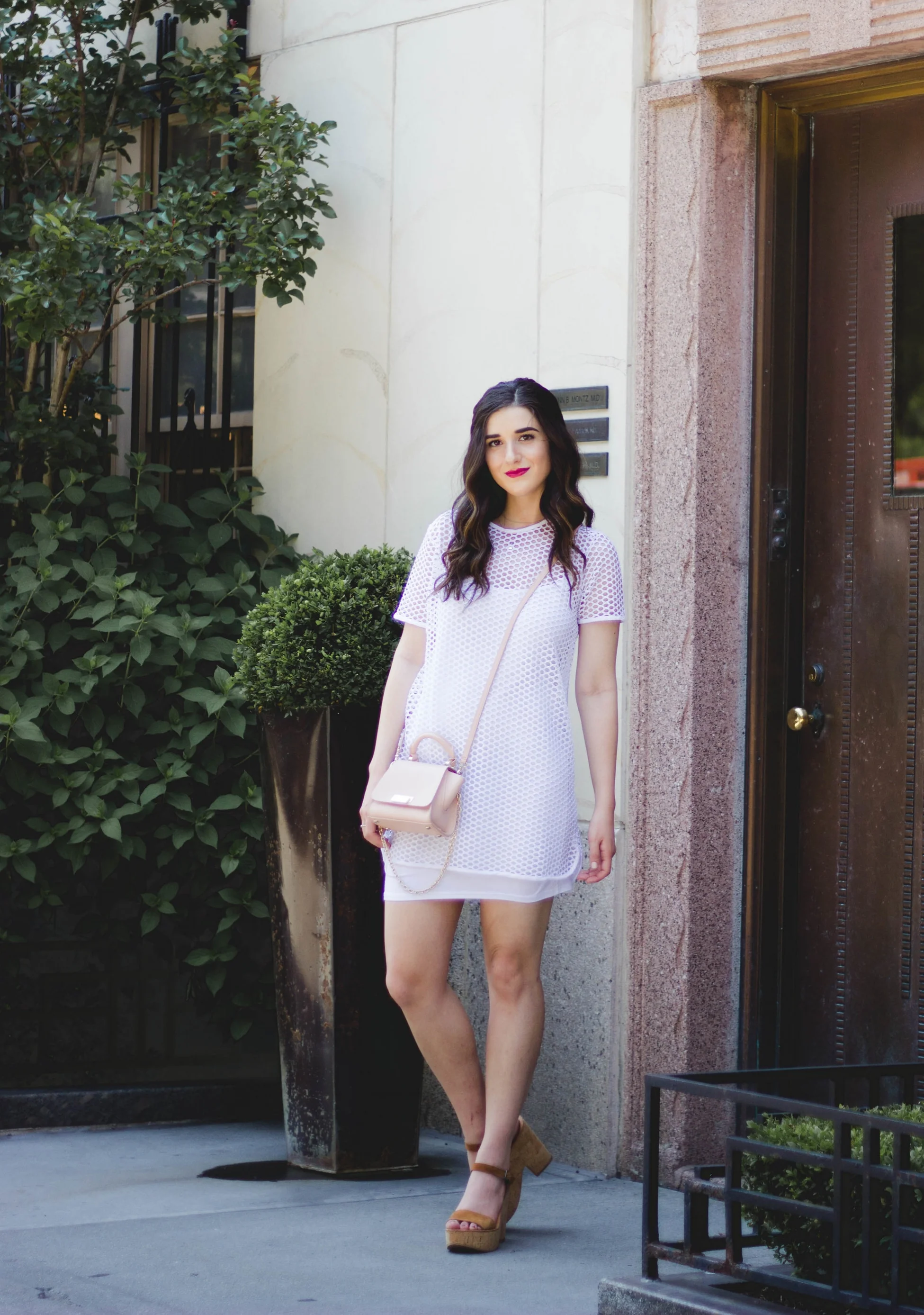 White Mesh Dress Love My Fiance Hate Being Engaged Esther Santer Fashion Blog NYC Street Style Blogger Outfit OOTD Trendy Summer Cork Wedges ASOS Dolce Vita Aviators Sunglasses RayBan Girl Women Look Inspiration Hair Beauty Model Photoshoot New York.jpg