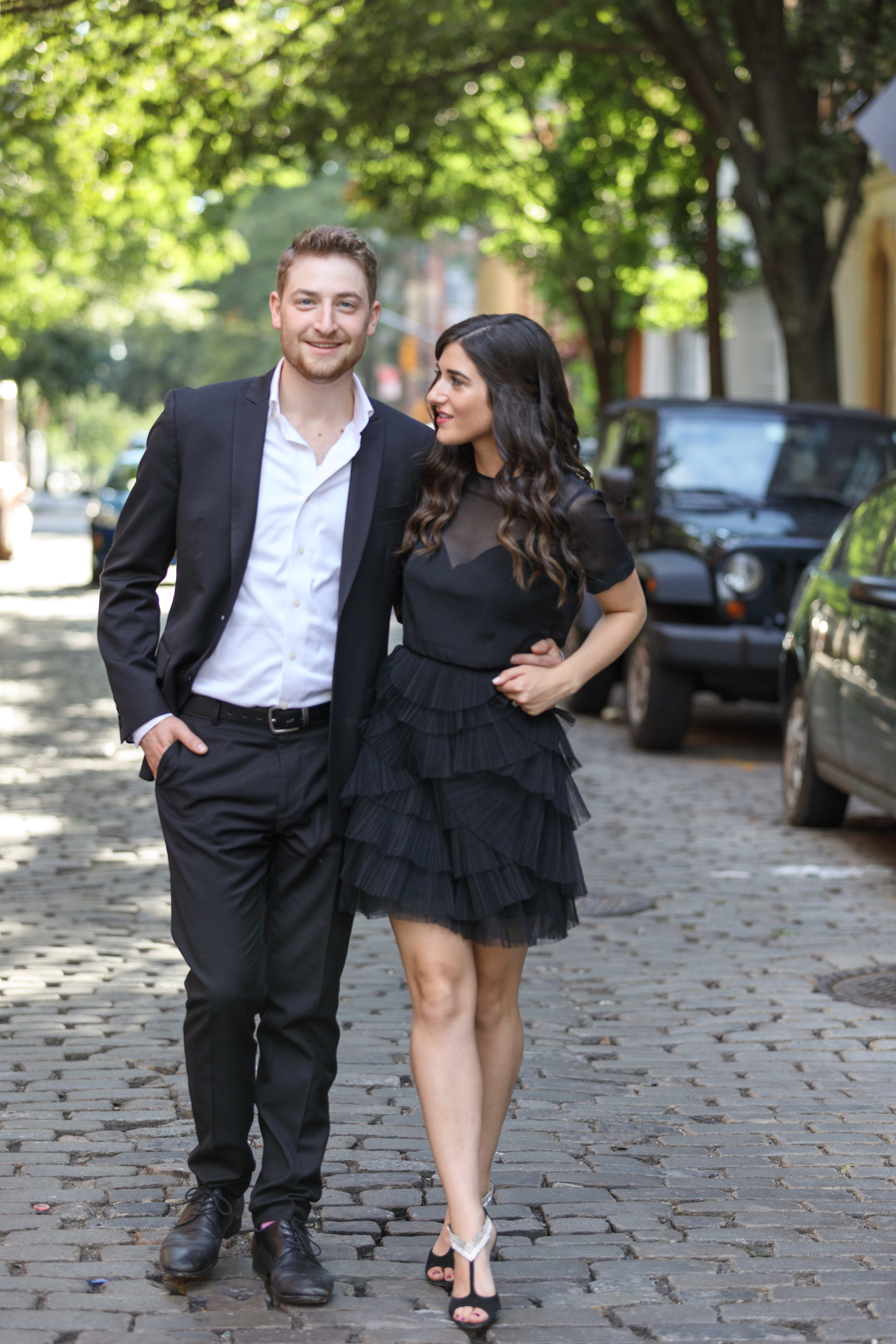 Why We Decided To Get Married On September 11 Esther Santer Fashion Blog NYC Street Style Blogger Outfits OOTD Trendy Engagement Shoot Photoshoot Lilian Haidar Photography Wedding Season Date Shoes  Dress Suit Fancy Formal Happy Smile Heels Hair Girl.JPG