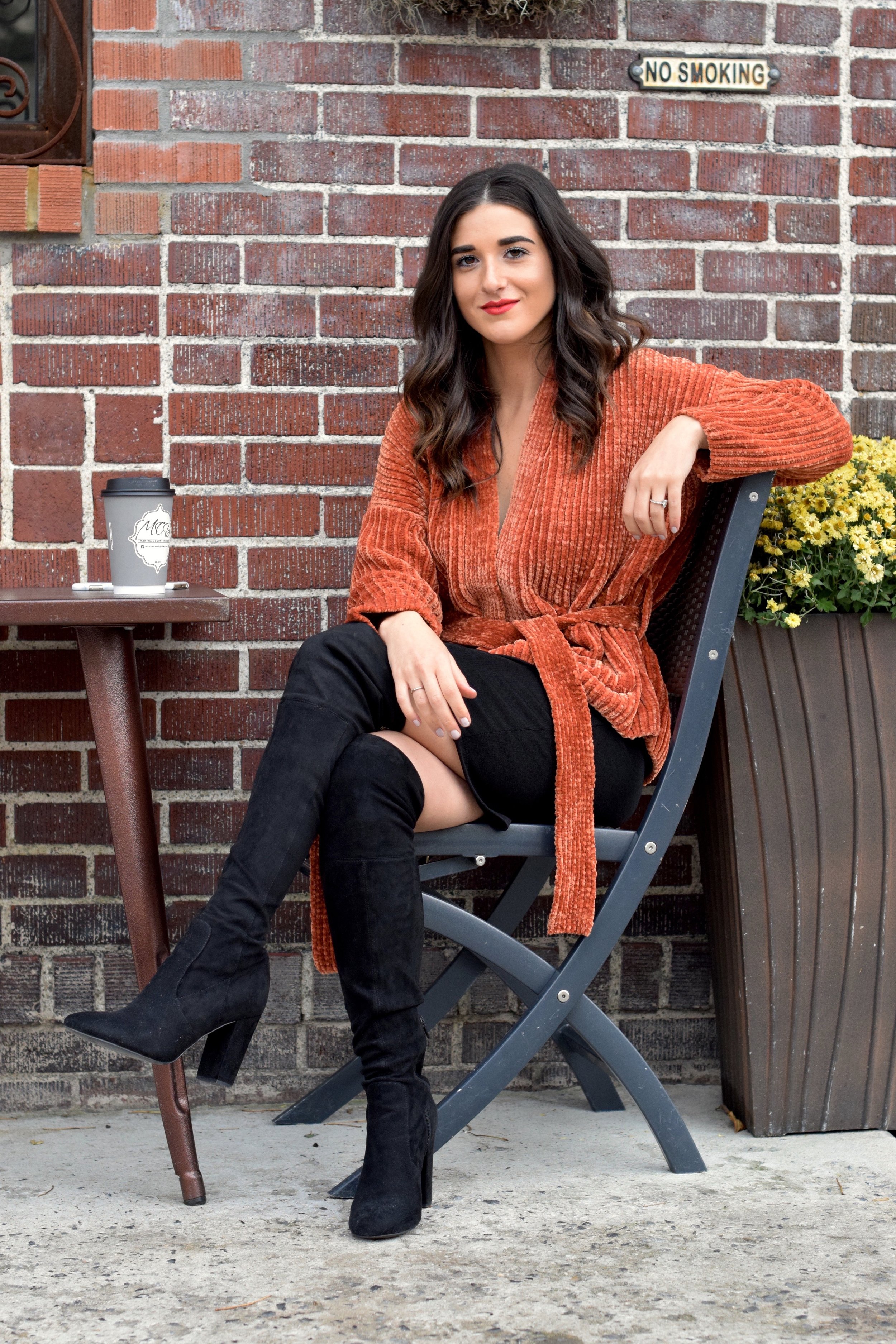 Orange Tie Sweater OTK Boots 10 Sweaters That Make The Perfect Holiday Gifts Esther Santer Fashion Blog NYC Street Style Blogger Outfit OOTD Trendy Urban Outfitters Girl Women Black Over The Knee Boots Slip Dress Beautiful New York City Cozy  OOTD.jpg
