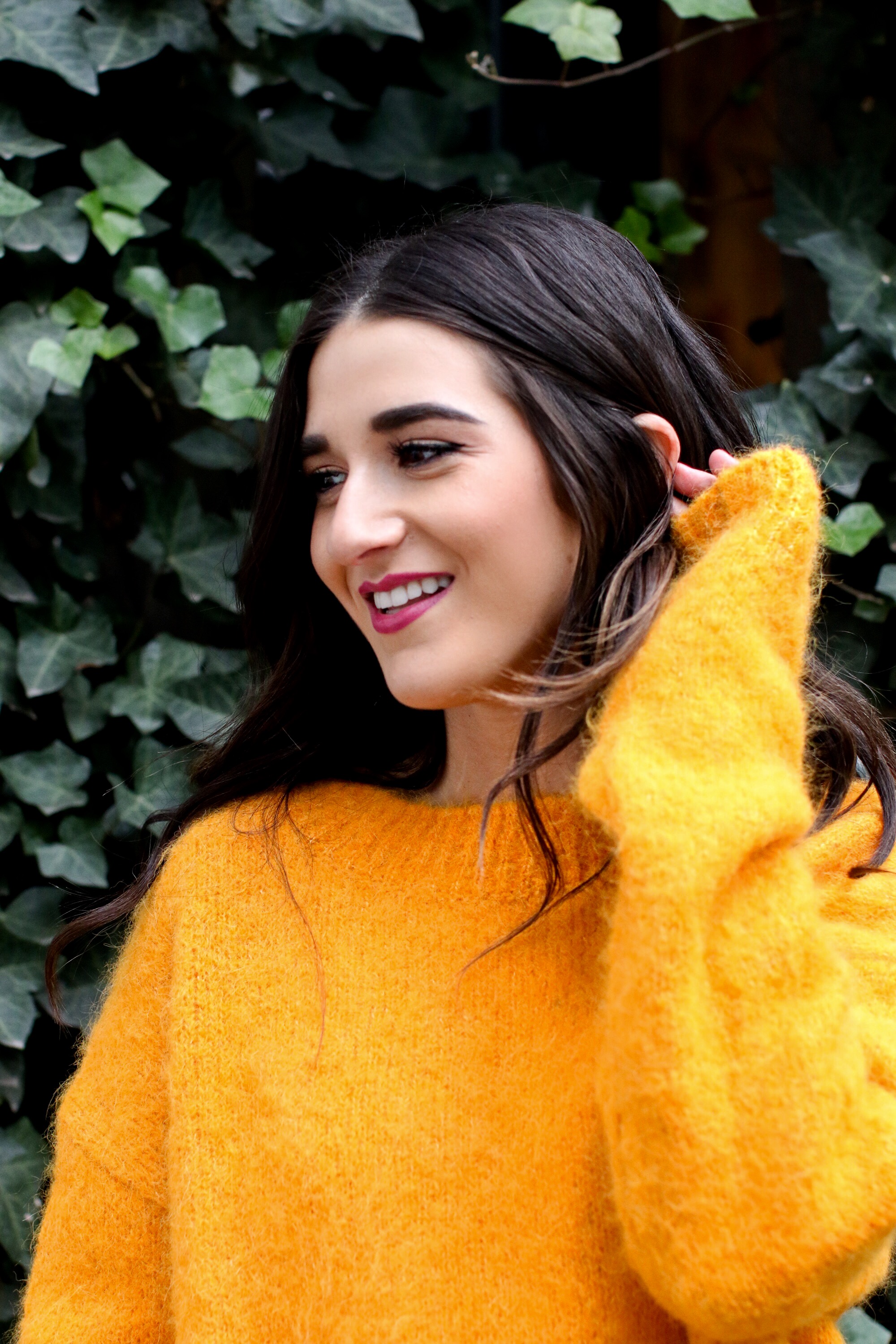Yellow Sweater Pleather Skirt Why You Should Think Before You Unfollow Esther Santer Fashion Blog NYC Street Style Blogger Outfit OOTD Trendy Cozy Winter Look Girl Women Oversized Top New York City Instagram Tips DSW  Studded Boots H&M Topshop Details.jpg