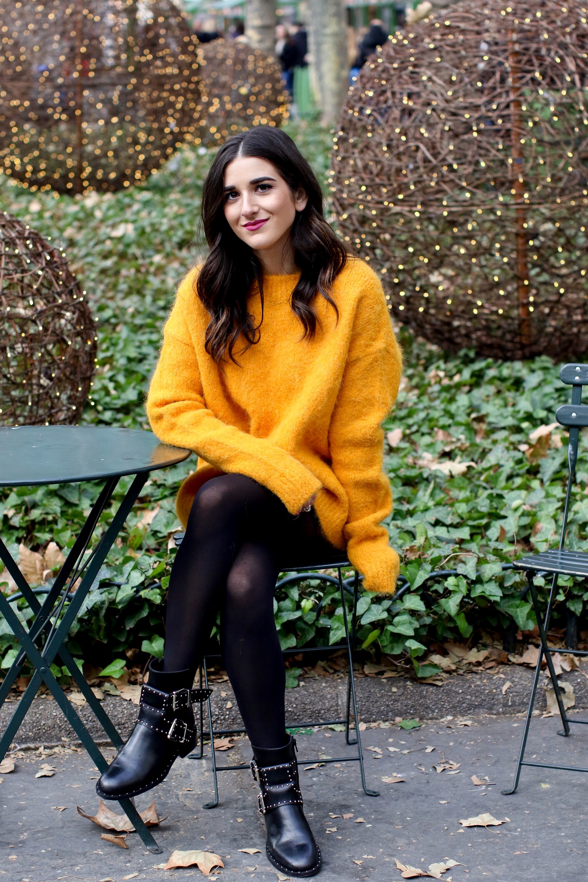 Yellow Sweater Pleather Skirt Why You Should Think Before You Unfollow Esther Santer Fashion Blog NYC Street Style Blogger Outfit OOTD Trendy Cozy Winter Look Girl Women Oversized Top New York City Instagram Tips DSW Studded Boots H&M  Topshop Details.jpg