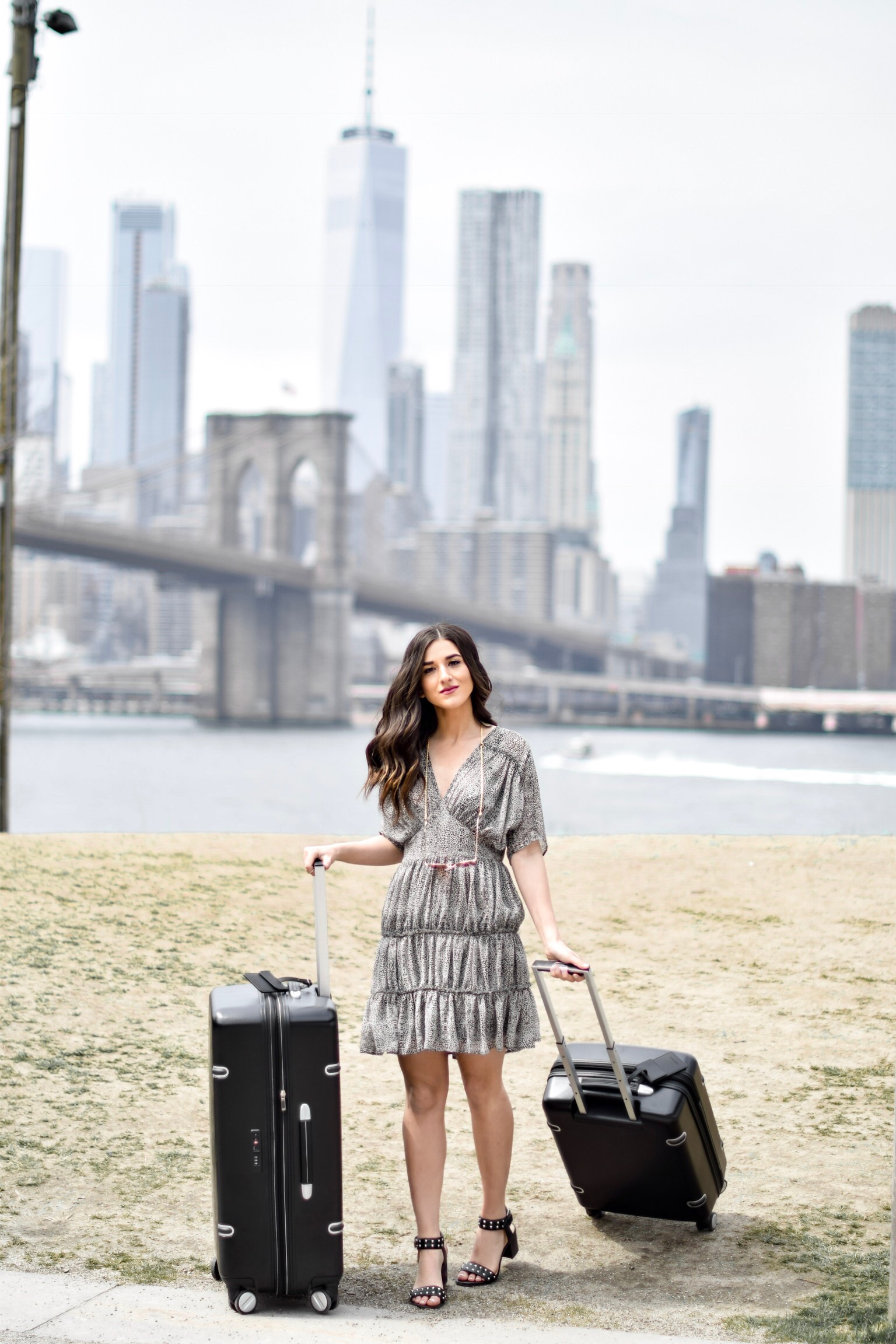 The Perfect Honeymoon Luggage Ricardo Beverly Hills Arris Collection Esther Santer Fashion Blog NYC Street Style Blogger Outfit OOTD Trendy Suitcase Compartment Interior Black Sandals Studs ASOS Convenient Vacation New  York City Skyline Dumbo Europe.jpg