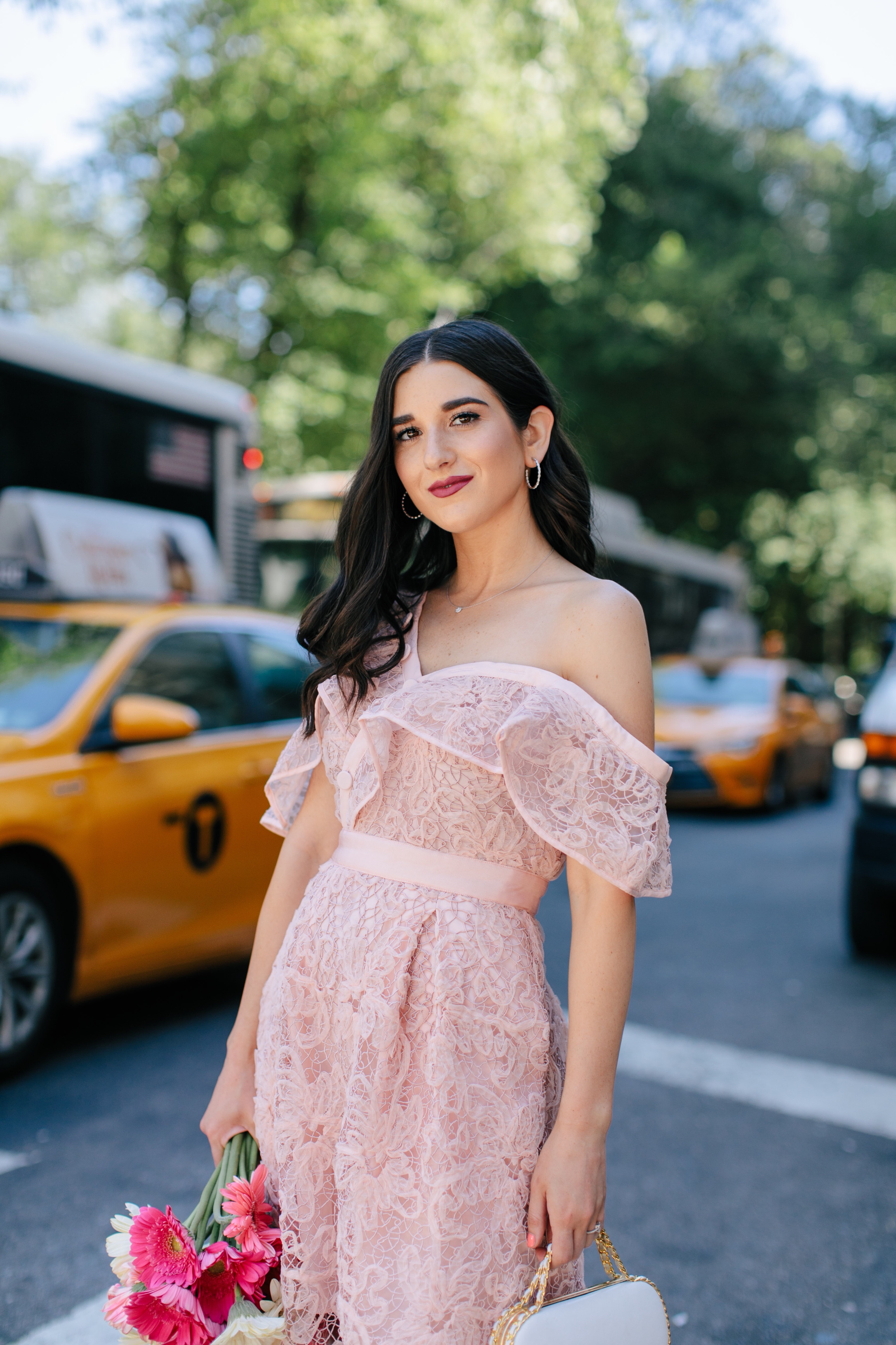 A New Perspective On Instagram Jealousy Pink Lace Dress Ivory Bow Heels Esther Santer Fashion Blog NYC Street Style Blogger Outfit OOTD Trendy White Bag Clutch Self Portrait Designer Kate Spade Wedding Shoes Fancy Elegant Feminine Formal Wear Shopping.jpg
