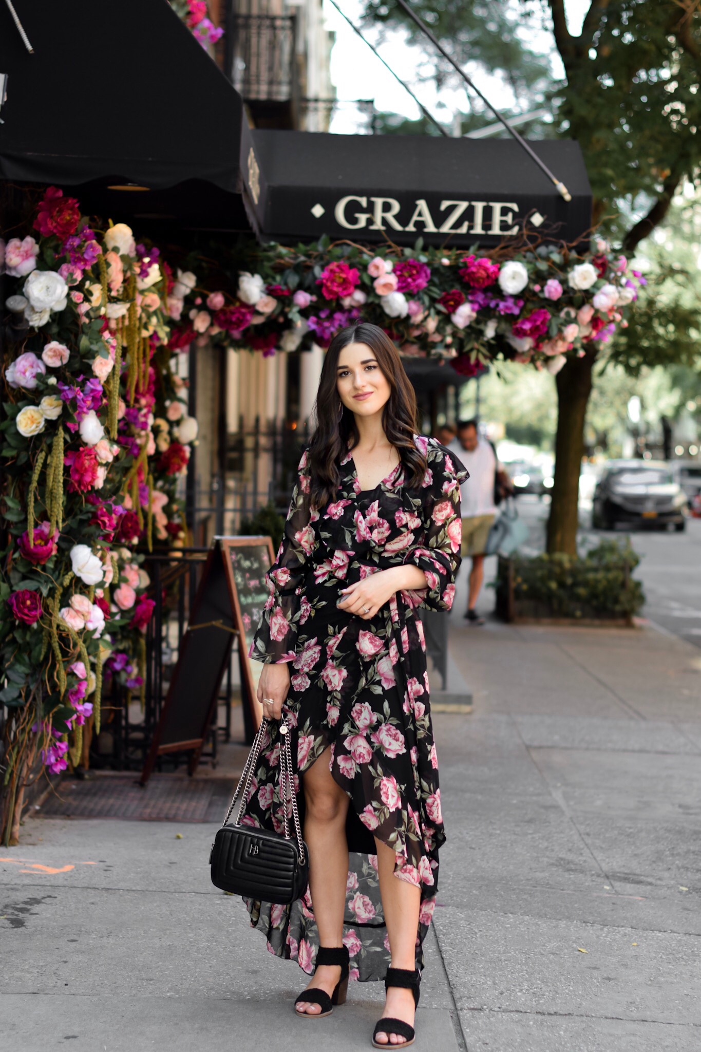 Why I'll Be Sitting Out My 11th Season Of NYFW Floral Maxi Wrap Dress Esther Santer Fashion Blog NYC Street Style Blogger Outfit OOTD Trendy ASOS Vince Camuto Black Braided Sandals Summer Look Floral Backdrop New York City Upper East  Side Photoshoot.jpg