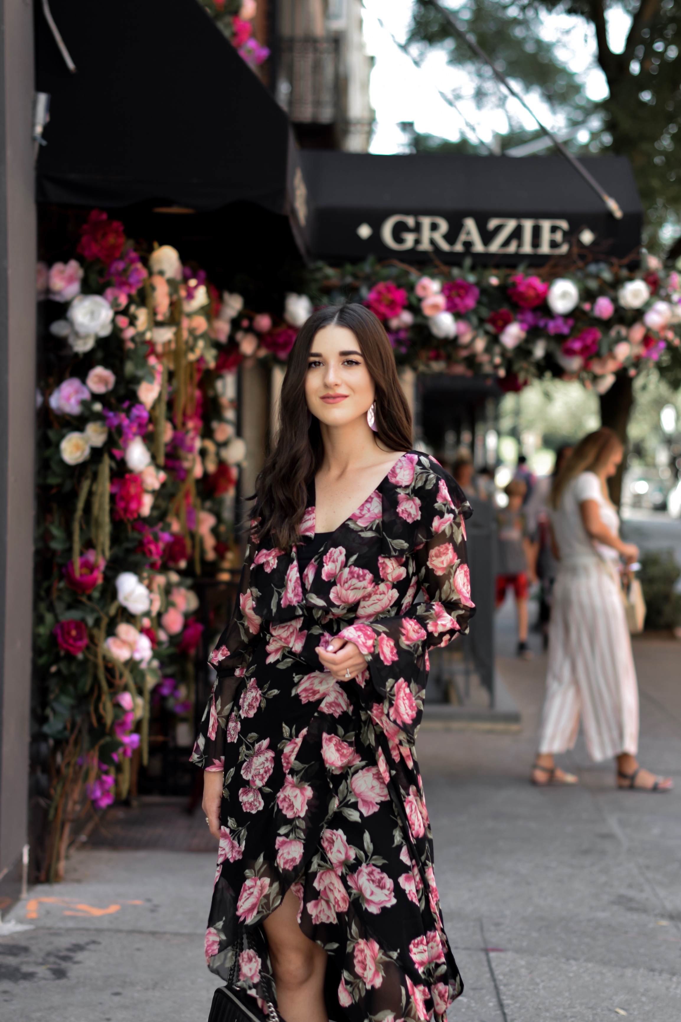 Why I'll Be Sitting Out My 11th Season Of NYFW Floral Maxi Wrap Dress Esther Santer Fashion Blog NYC Street Style Blogger Outfit OOTD Trendy ASOS Vince Camuto Black Braided Sandals Summer Look Floral Backdrop New York City Upper  East Side Photoshoot.jpg