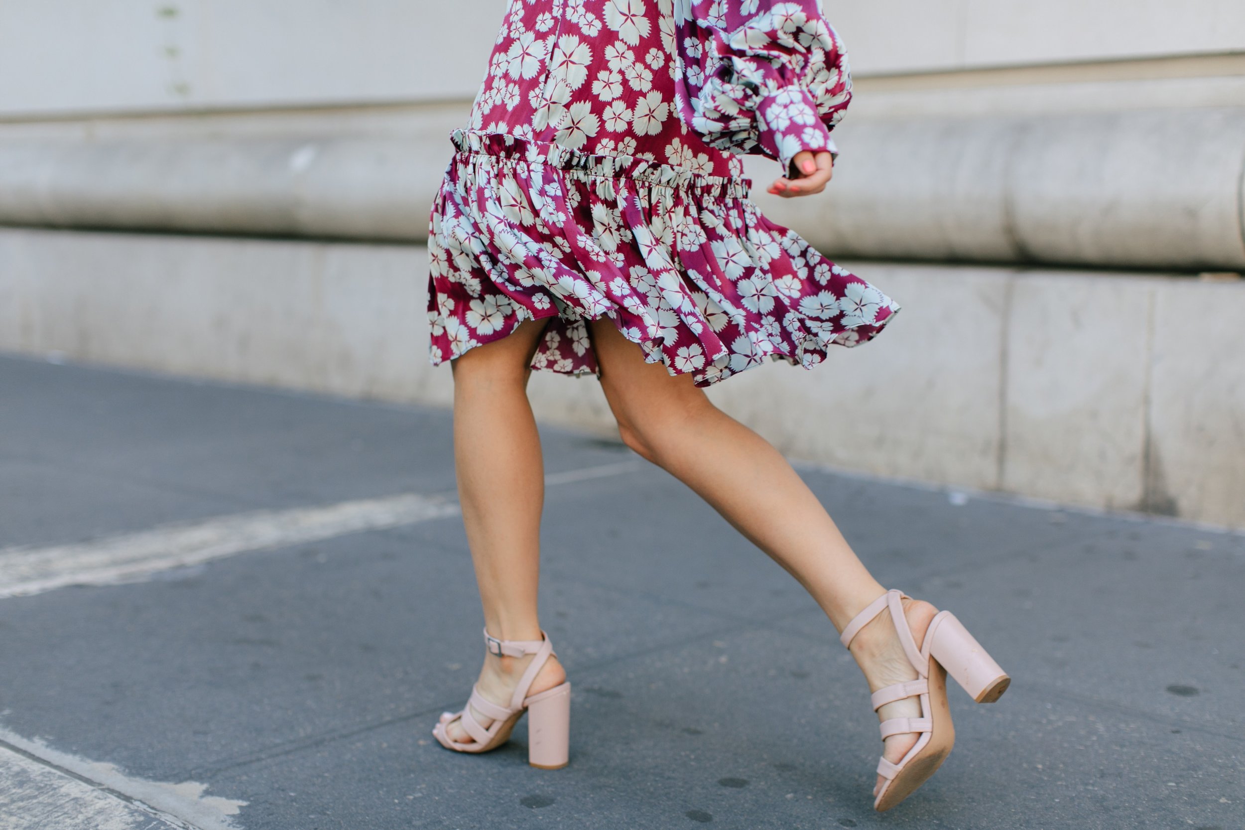 A Blogger’s Guide To Turning Your S.O. Into Your Photographer Cold Shoulder Floral Dress Esther Santer Fashion Blog NYC Street Style Blogger Outfit OOTD Trendy Designer Nordstrom Strappy Blush Pink Heels Circle Bag Shopping Wavy Hair Diamond Jewelry.jpg